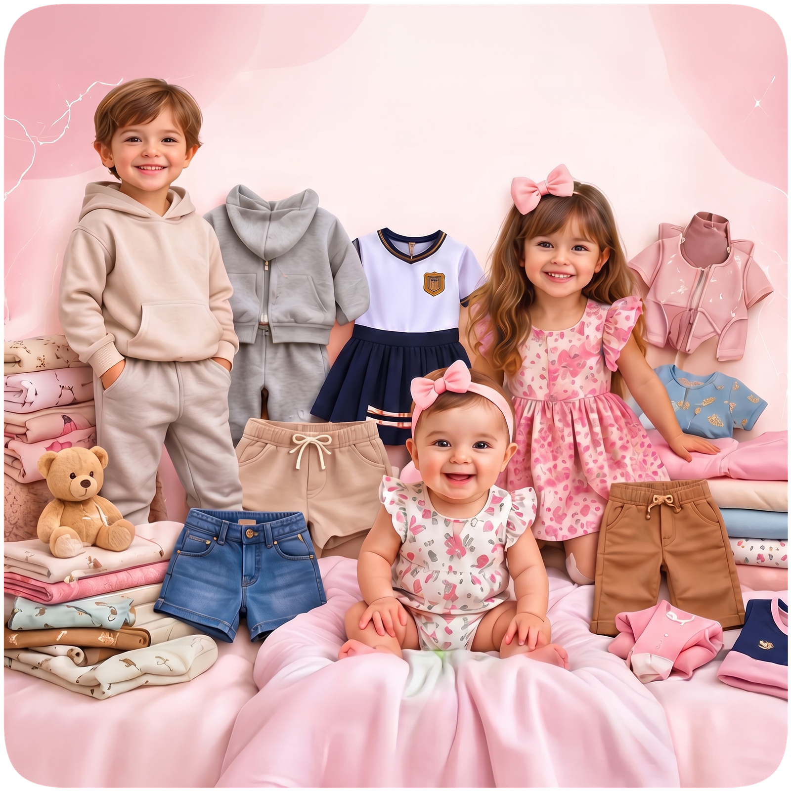 Coleção de roupas infantis